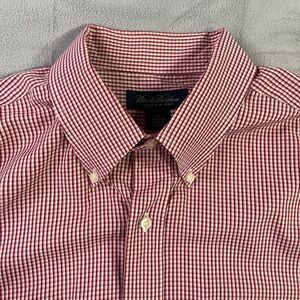Brooks Brothers Woven In Italy Mens Shirt Size XL Checkered Button Down
